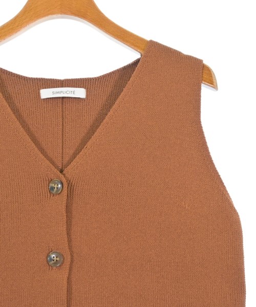 Simplicite（シンプリシテ）ベスト 茶 サイズ:F レディース/2200668198035