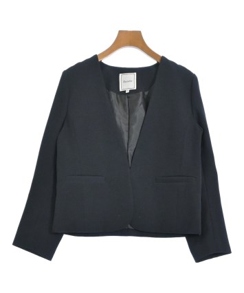 新品★【Anatelier】アナトリエ　パールビジュー黒ジャケット　定価約3万円 anatelier（アナトリエ）ノーカラージャケット 紺 サイズ:38(M位
