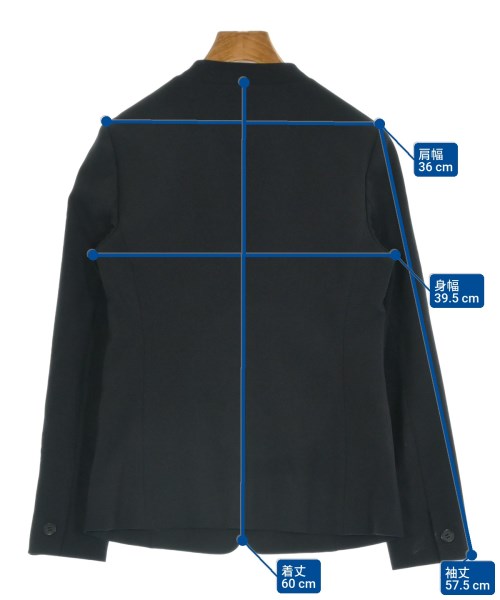 PLST（プラステ）ノーカラージャケット 紺 サイズ:XS レディース/2200627631078