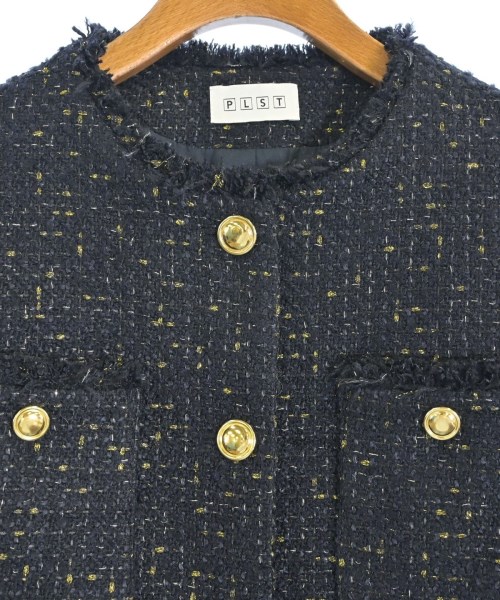 PLST（プラステ）ノーカラージャケット 紺 サイズ:M レディース/2200648146049