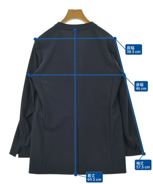 PLST（プラステ）ノーカラージャケット 紺 サイズ:S レディース/2200663200061