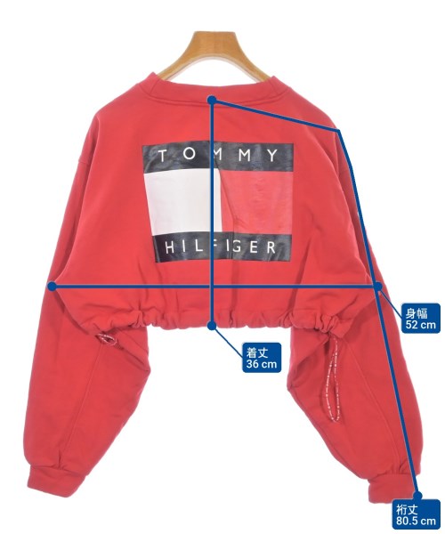 TOMMY HILFIGER（トミーヒルフィガー）スウェット 赤 サイズ:XS レディース/2200619001032