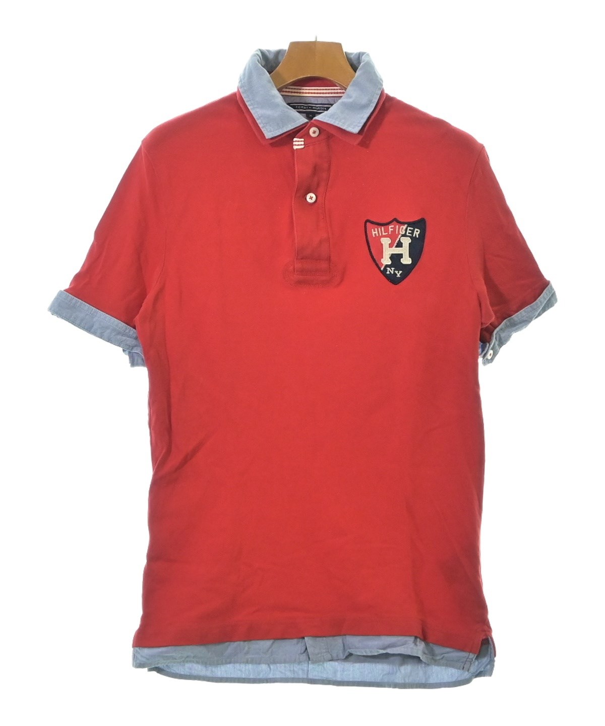 TOMMY HILFIGER（トミーヒルフィガー）ポロシャツ 赤 サイズ:M メンズ 