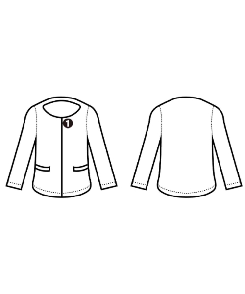 NOBLE（ノーブル）ノーカラージャケット 青 サイズ:38(M位) レディース/2200632192038