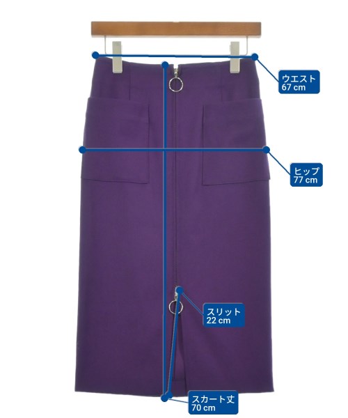NOBLE（ノーブル）ひざ丈スカート 紫 サイズ:36(S位) レディース/2200618153022