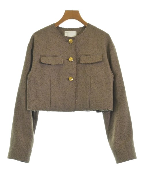 NOBLE(ノーブル)ノーカラージャケット 茶 サイズ:38(M位)/2200657747015