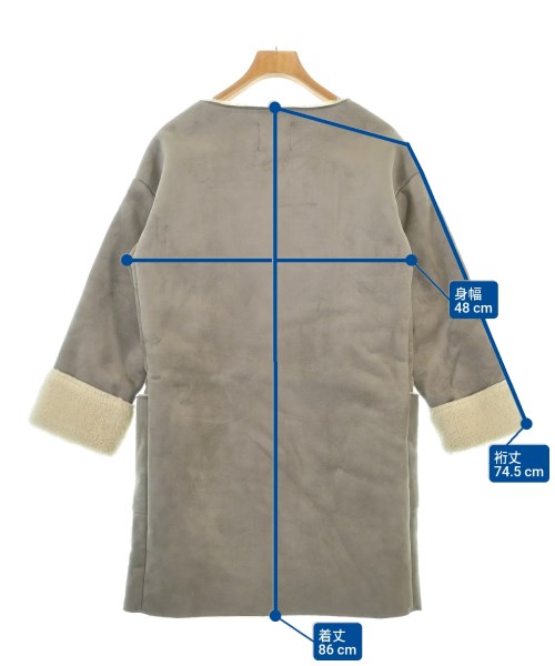 KBF（ケービーエフ）ムートンコート グレー サイズ:F レディース/2200637874014