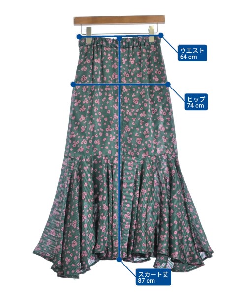 KBF（ケービーエフ）ロング・マキシ丈スカート 緑 サイズ:F レディース/2200679298076