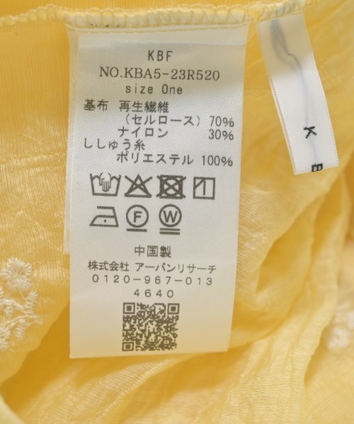 KBF（ケービーエフ）カジュアルシャツ 黄 サイズ:ONE レディース/2200699323017