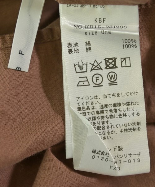 KBF（ケービーエフ）ワンピース 茶 サイズ:ONE レディース/2200716105046