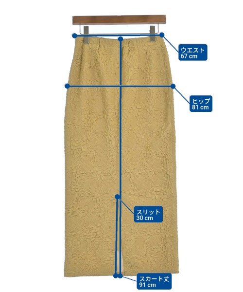 KBF（ケービーエフ）ロング・マキシ丈スカート 黄 サイズ:ONE レディース/2200634124082