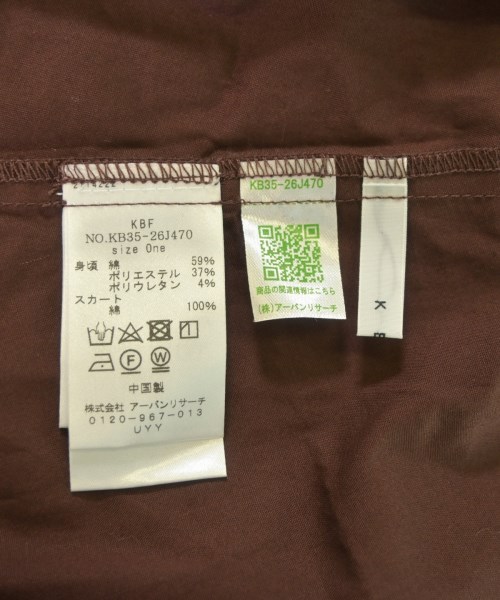 KBF（ケービーエフ）ワンピース 茶 サイズ:ONE レディース/2200637878050