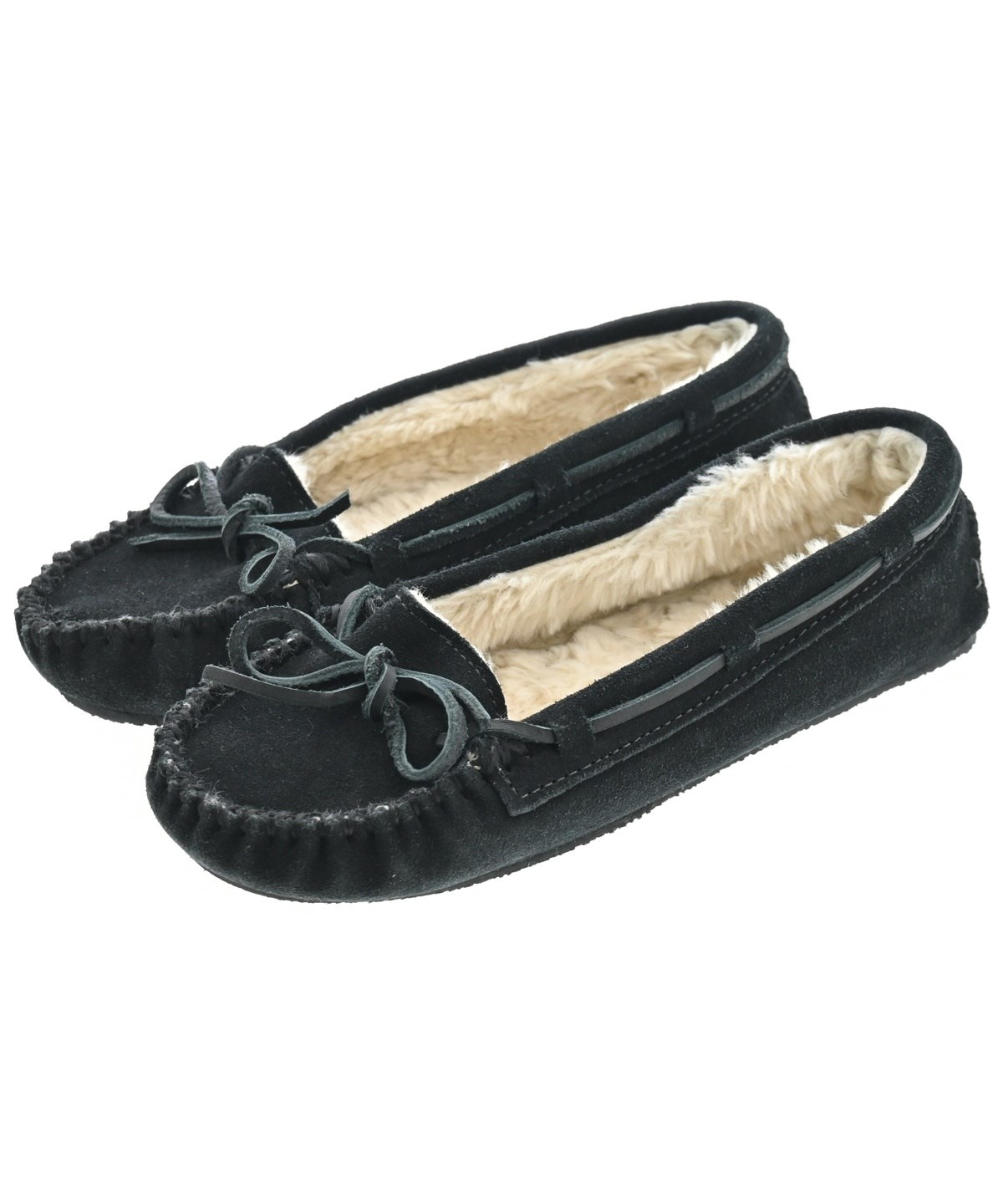 MINNETONKA ブラック モカシン BY MINNETONKA レオパードモカシン 