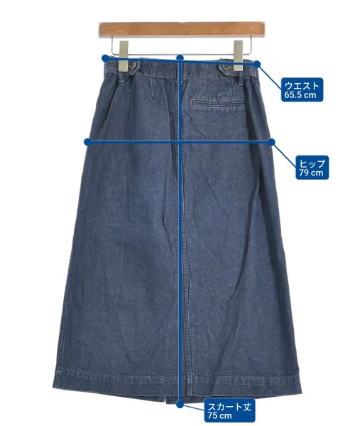 COMPTOIR DES COTONNIERS（コントワーデコトニエ）ひざ丈スカート 青 サイズ:9(M位) レディース/2200617321026