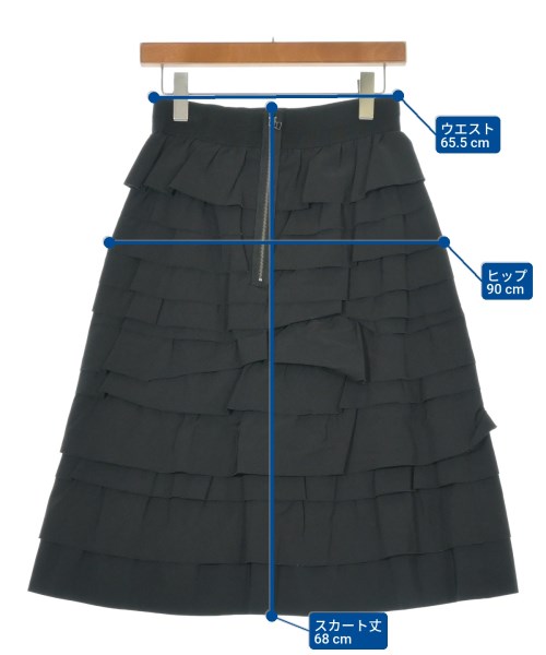 LANVIN en bleu（ランバンオンブルー）ロング・マキシ丈スカート 黒 サイズ:38(M位) レディース/2200636519039