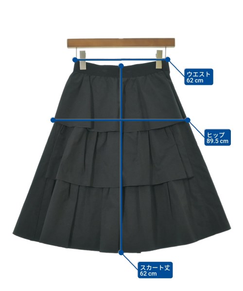LANVIN en bleu（ランバンオンブルー）ひざ丈スカート 黒 サイズ:-(S位) レディース/2200626013080