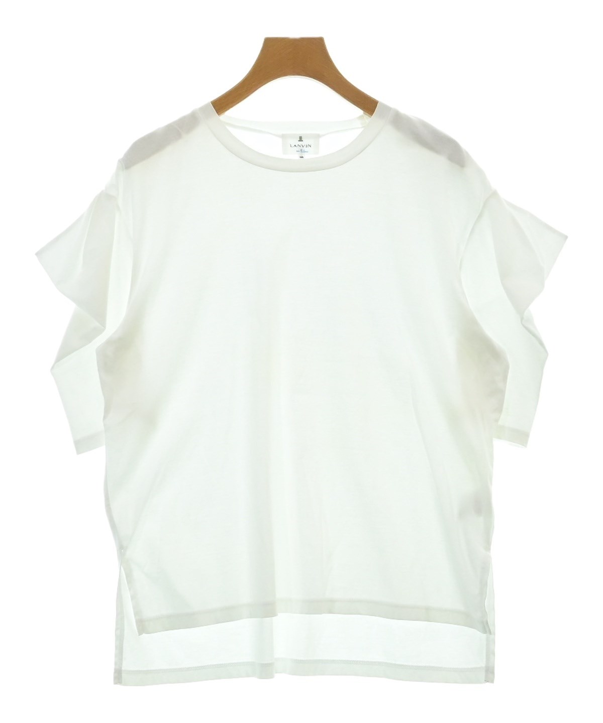 新品 ランバンオンブルー Tシャツ カットソー リボン 装飾 ホワイト 38 新品 ランバンオンブルー Tシャツ カットソー リボン 装飾