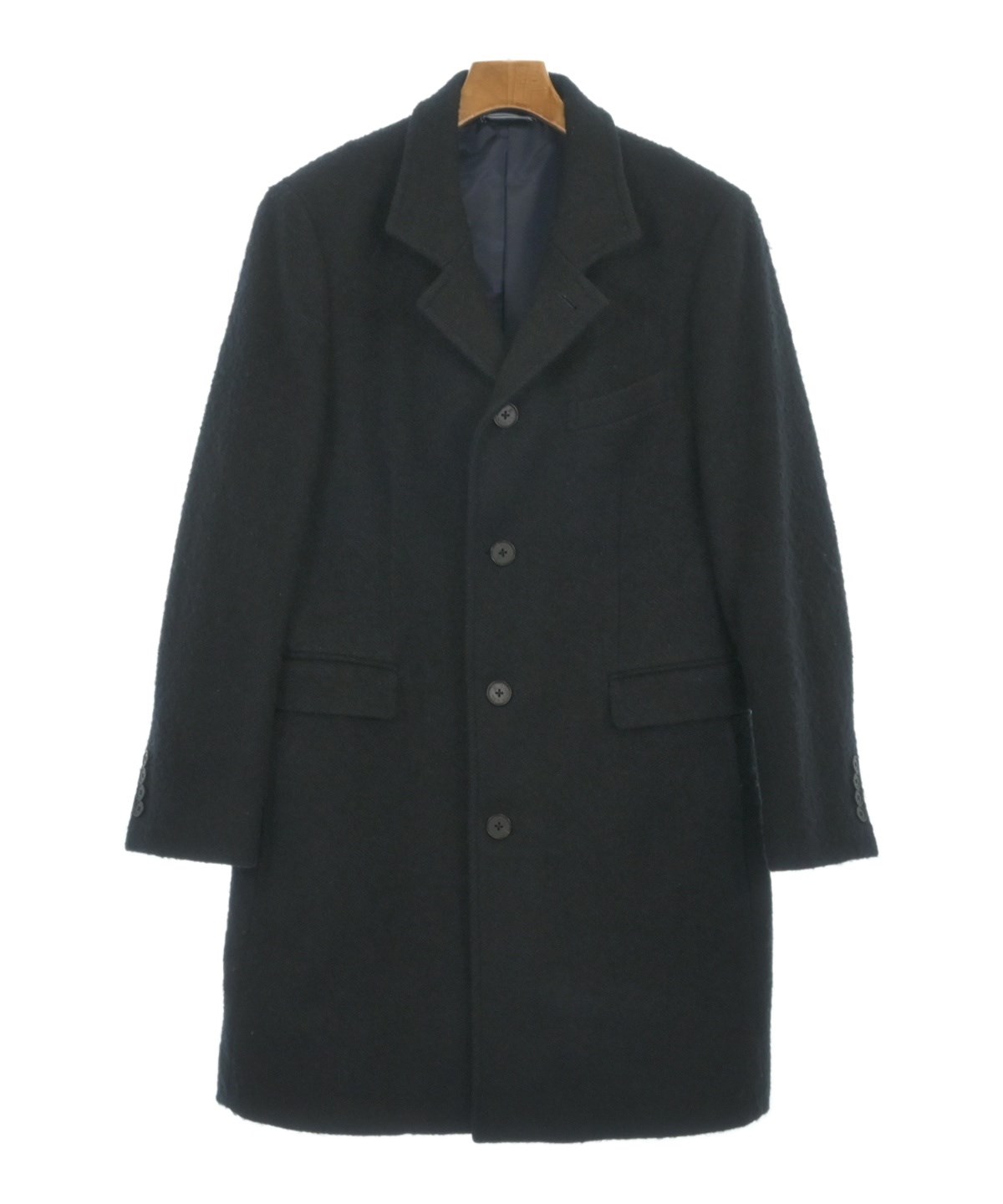 未使用品！シルク混 LANVIN en Bleu ランバン 高級チェスターコート LANVIN en bleu（ランバンオンブルー）チェスターコート 紺 サイズ:46