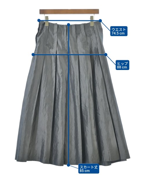 LANVIN en bleu（ランバンオンブルー）ロング・マキシ丈スカート グレー サイズ:38(M位) レディース/2200675132015