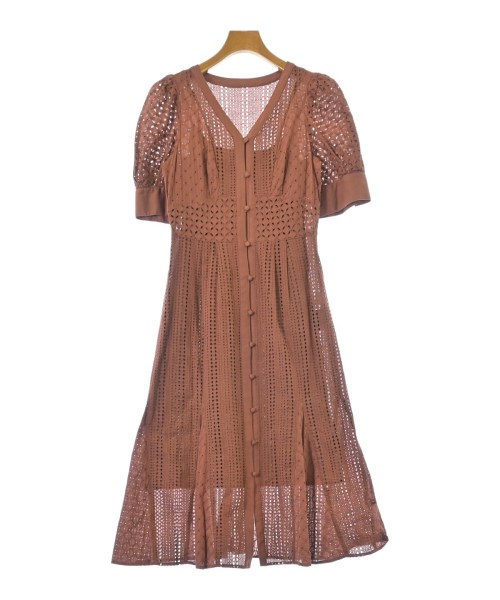LANVIN en bleu(ランバンオンブルー)ワンピース 茶 サイズ:36(S位)/2200696785023