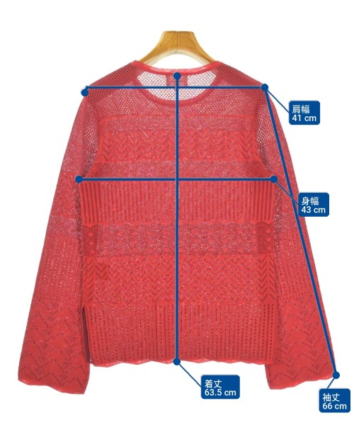 LANVIN en bleu（ランバンオンブルー）ニット・セーター 赤 サイズ:38(M位) レディース/2200712886048