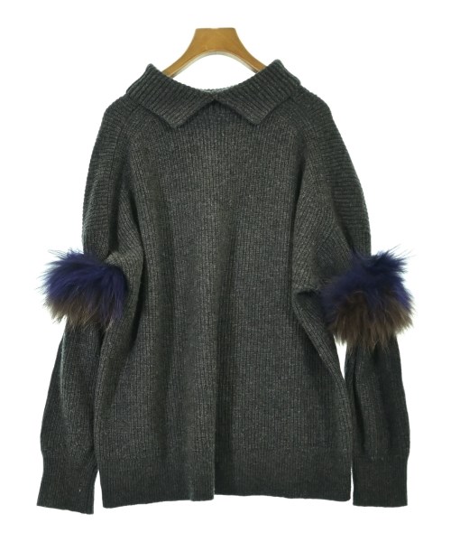 LANVIN en bleu（ランバンオンブルー）ニット・セーター グレー サイズ:38(M位) レディース/2200713593082