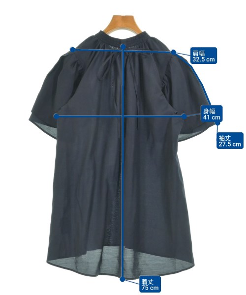 LANVIN en bleu（ランバンオンブルー）ブラウス 紺 サイズ:38(M位) レディース/2200713511307