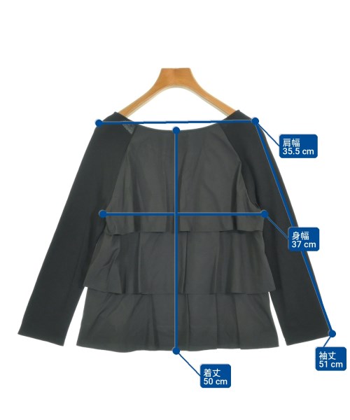 LANVIN en bleu（ランバンオンブルー）Tシャツ・カットソー 黒 サイズ:38(M位) レディース/2200717754052