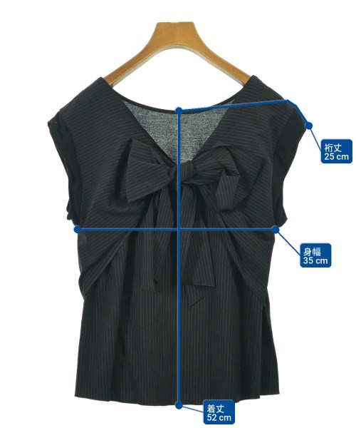 LANVIN en bleu（ランバンオンブルー）Tシャツ・カットソー 黒 サイズ:38(M位) レディース/2200704874138