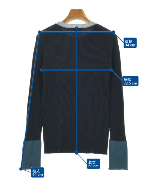 LANVIN en bleu（ランバンオンブルー）ニット・セーター 紺 サイズ:38(M位) レディース/2200705350181