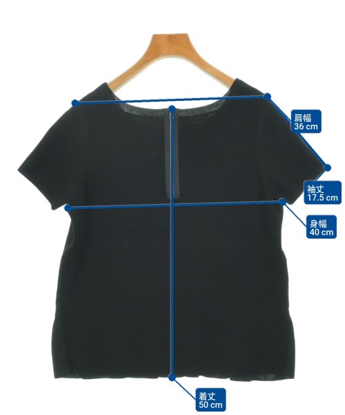 LANVIN en bleu（ランバンオンブルー）ブラウス 黒 サイズ:38(M位) レディース/2200706856040