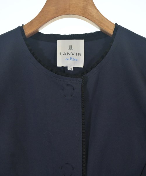 LANVIN en bleu（ランバンオンブルー）ノーカラージャケット 紺 サイズ:36(S位) レディース/2200706542073
