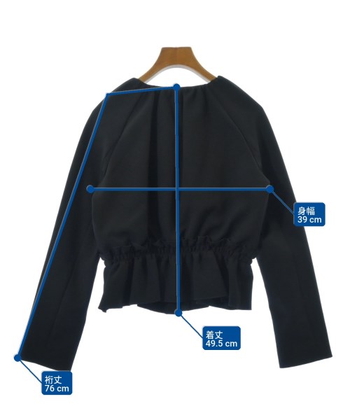 LANVIN en bleu（ランバンオンブルー）ノーカラージャケット 黒 サイズ:36(S位) レディース/2200706542080