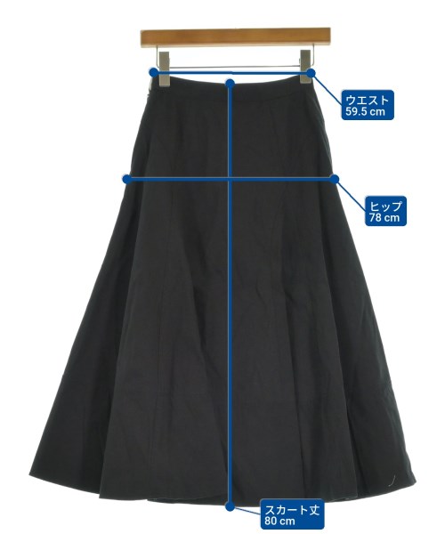 LANVIN en bleu（ランバンオンブルー）ロング・マキシ丈スカート 黒 サイズ:36(S位) レディース/2200665434044