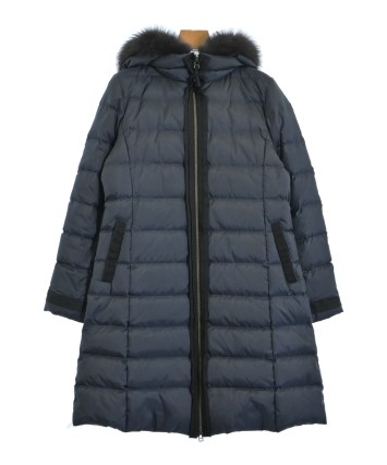 LANVINランバン ファーダウンベスト ネイビー38 LANVIN en bleu（ランバンオンブルー）ダウンコート 紺 サイズ:38(M位