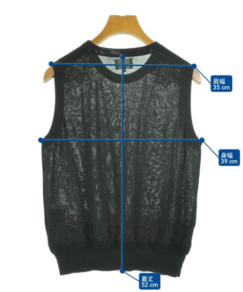 LANVIN en bleu（ランバンオンブルー）ベスト/ノースリーブ 黒 サイズ:38(M位) レディース/2200723700074