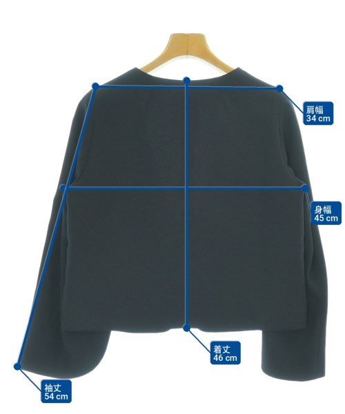 LANVIN en bleu（ランバンオンブルー）ノーカラージャケット 黒 サイズ:38(M位) レディース/2200730074038