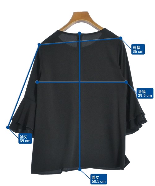 LANVIN en bleu（ランバンオンブルー）ブラウス 黒 サイズ:38(M位) レディース/2200682174107