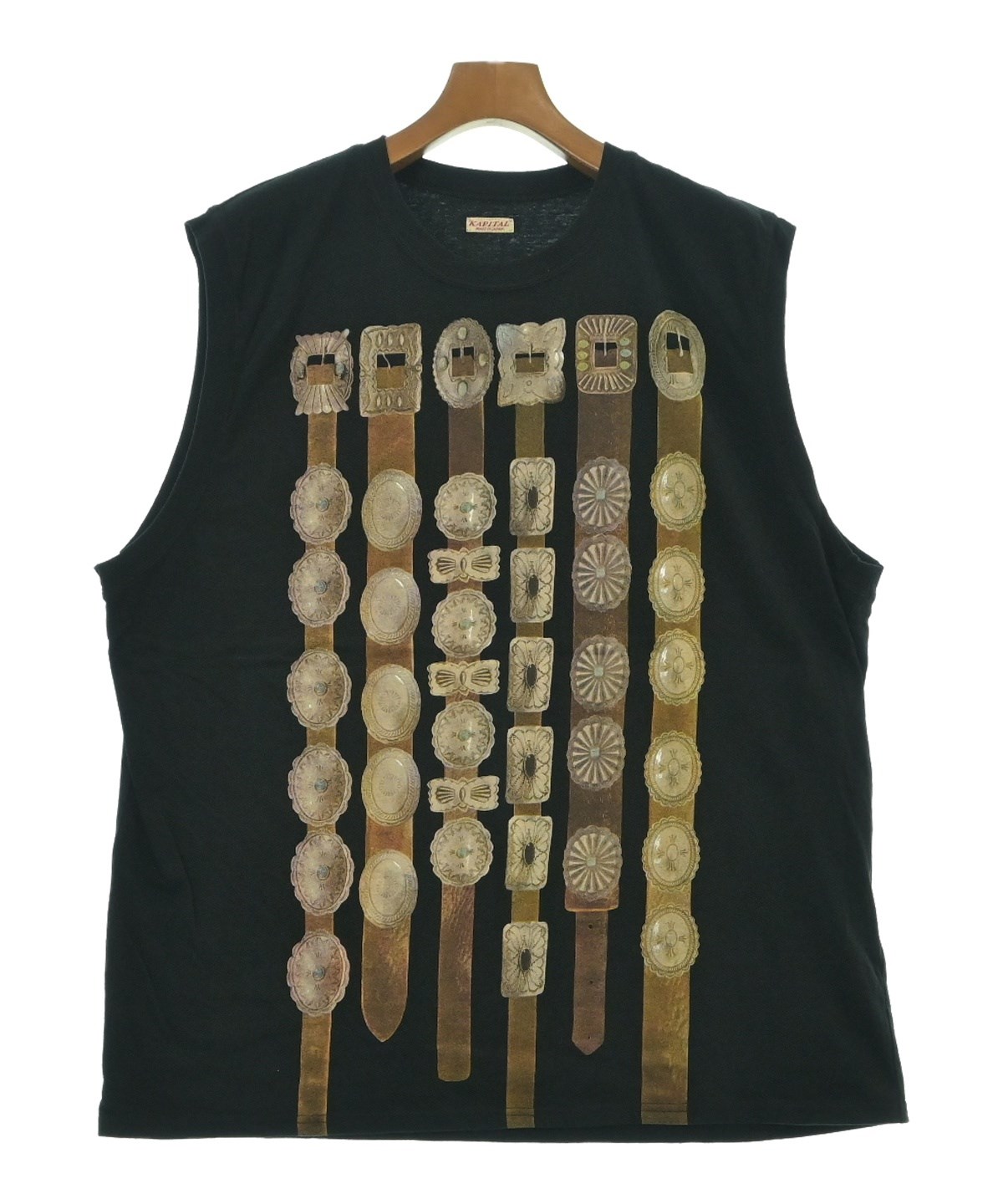 KAPITAL キャピタル ヴィンテージ クロスドット カットソー KAPITAL（キャピタル）Tシャツ・カットソー 黒 サイズ:3(L位) メンズ