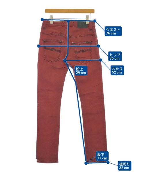 Nudie Jeans（ヌーディージーンズ）デニムパンツ 赤 サイズ:29(S位) メンズ/2200681247017