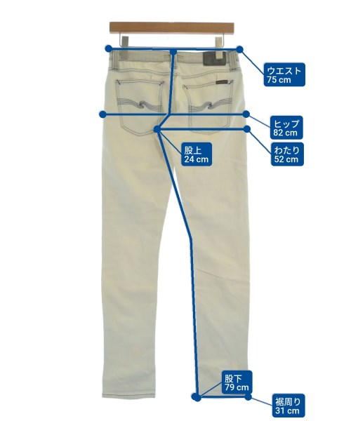 Nudie Jeans（ヌーディージーンズ）デニムパンツ 白 サイズ:28(S位) メンズ/2200691217017