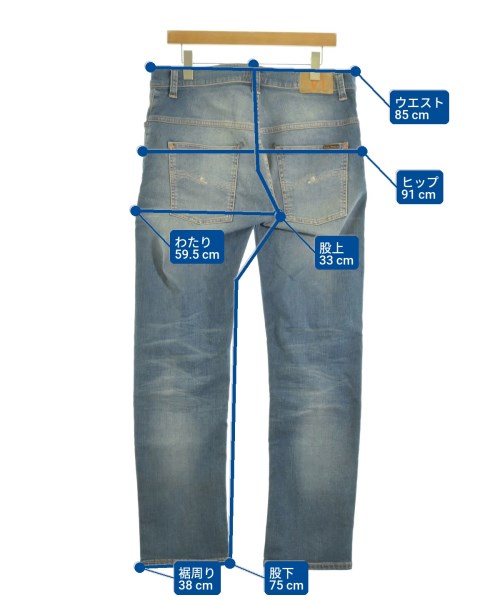 Nudie Jeans（ヌーディージーンズ）デニムパンツ 青 サイズ:33(L位) メンズ/2200693140122
