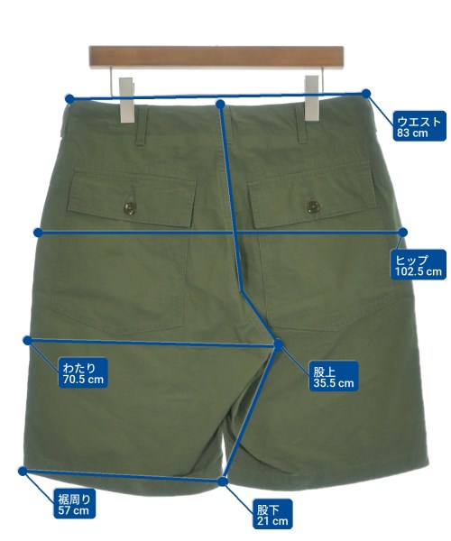 Engineered Garments（エンジニアドガーメンツ）ショートパンツ カーキ サイズ:S メンズ/2200719130052