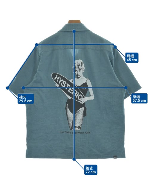 HYSTERIC GLAMOUR（ヒステリックグラマー）カジュアルシャツ 青 サイズ:XL メンズ/2200653459486