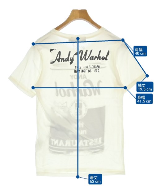 Andy Warhol BY HYSTERIC GLAMOUR（アンディウォーホルバイヒステリックグラマー）Tシャツ・カットソー 白 サイズ:S メンズ/2200727416025