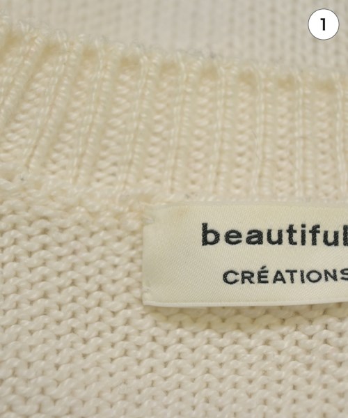beautiful people（ビューティフルピープル）ニット・セーター 白 サイズ:160(L位) レディース/2200616728123
