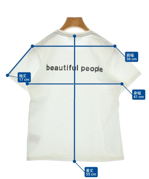 beautiful people（ビューティフルピープル）Tシャツ・カットソー 白 サイズ:160(L位) レディース/2200614725193