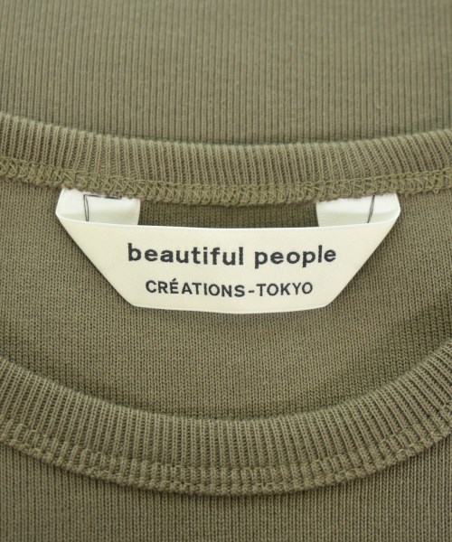 beautiful people（ビューティフルピープル）Tシャツ・カットソー カーキ サイズ:38(M位) レディース/2200612898028