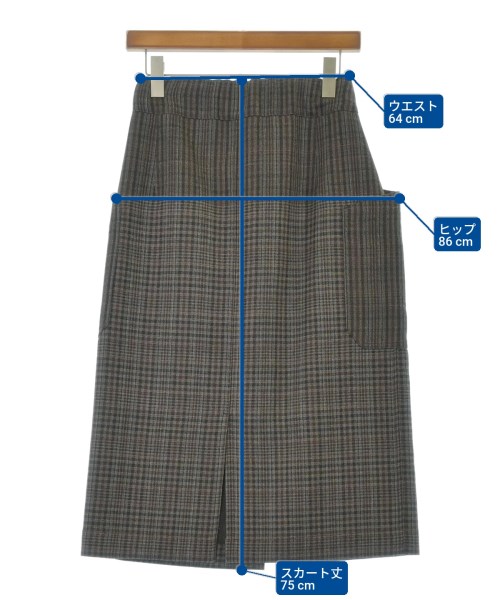 beautiful people（ビューティフルピープル）ロング・マキシ丈スカート 茶 サイズ:38(M位) レディース/2200675130028