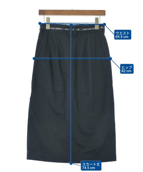 beautiful people（ビューティフルピープル）ひざ丈スカート 紺 サイズ:36(S位) レディース/2200646726038